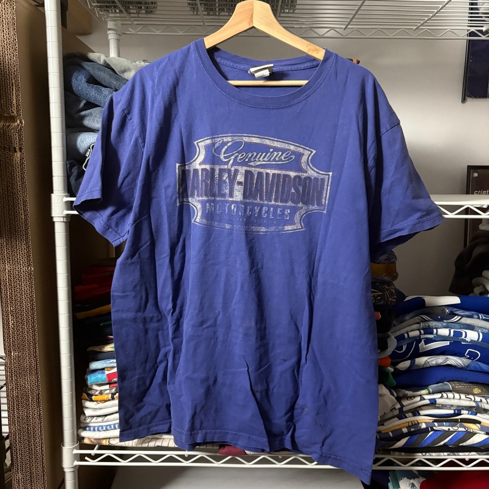 Harley Davidson Motorcycles Greenville South‎ Carolina Mens T Shirt Large Blue